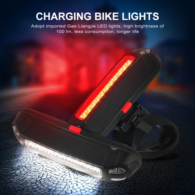 Rechargeable Warning Light Super Bright LED Bike Head Taillight