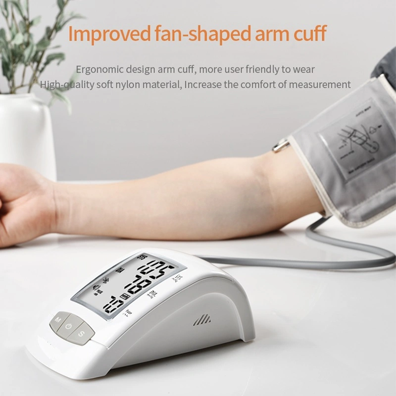 Home Care Heart Rate Tonometer Digital Talking Arm Type Bp Monitor with Multilanguage Voice Broadcast Optional