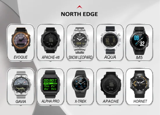 North Edge Outdoor-Sport-Multifunktions-Digital-Elektronikuhr, GPS-Uhr, Höhenmesser, Barometer, Kompass, SpO2-Monitor, Herzfrequenzmesser, Reloj Inteligente