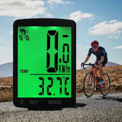 Fahrrad-Tachometer und Kilometerzähler, kabelloser, wasserdichter Fahrradcomputer mit LCD-Display