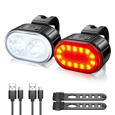 LED Fahrrad Licht Set 350mAh USB Aufladbare Fahrrad Vorne Hinten Licht Scheinwerfer Rücklicht Taschenlampe Fahrrad Zubehör