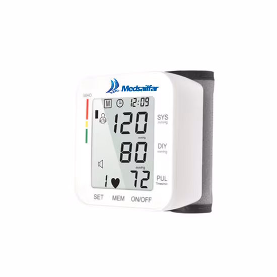 Tragbares digitales LCD-Herzschlagfrequenz-Pulsmessgerät für Gesundheit, Bp, ambulantes Blutdruckmessgerät am Handgelenk