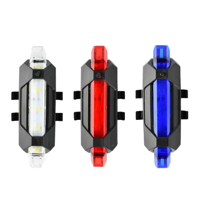 Brightenlux 3 Farben Rot Blau Weiß USB-Lade-Fahrradrücklicht